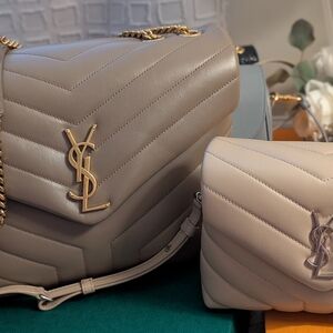 Yves Saint Laurent Beige Quilted Shoulder Bag Set